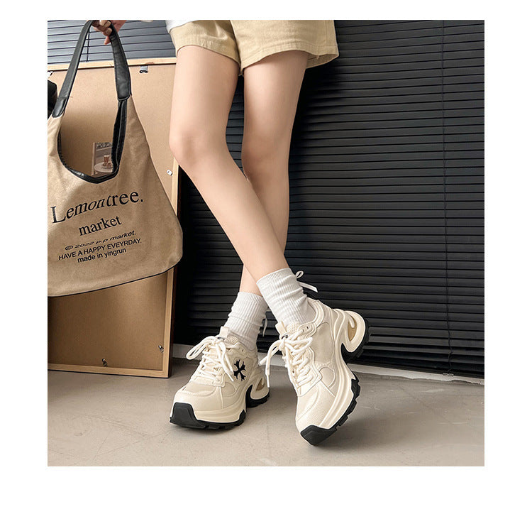 Damen Sportliche Chunky Sneakers mit atmungsaktiver Mesh-Oberfläche EB