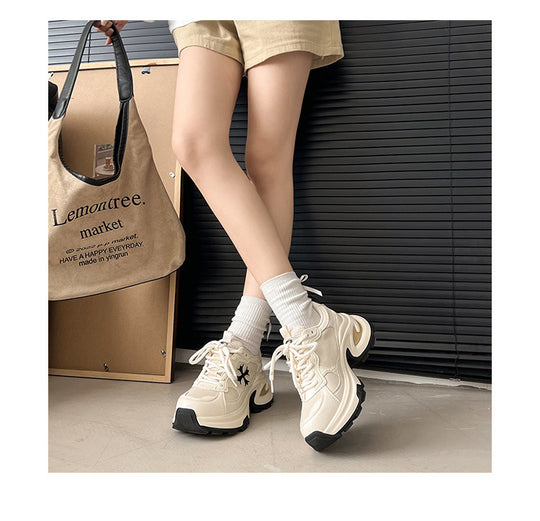 Damen Sportliche Chunky Sneakers mit atmungsaktiver Mesh-Oberfläche EB
