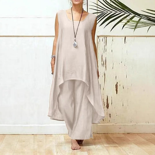 Damen Fließendes Tunika Maxi Overall EB