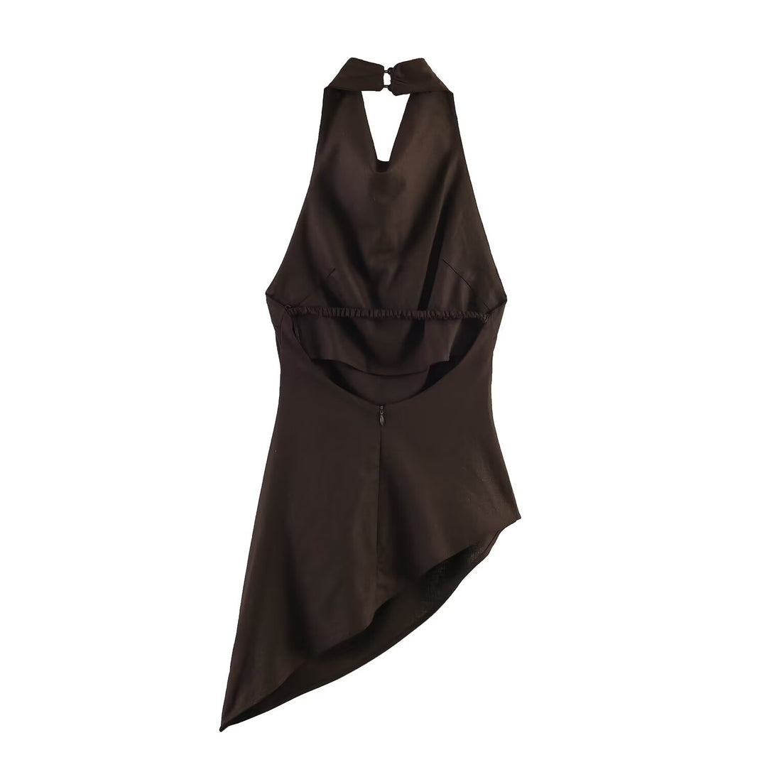 Damen asymmetrisches Kleid mit hochwertigem Material EB