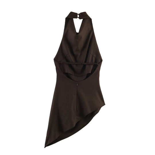 Damen asymmetrisches Kleid mit hochwertigem Material EB