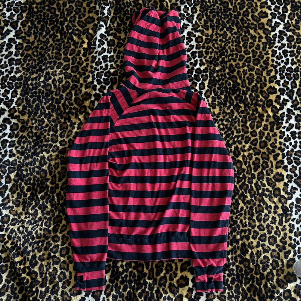 Damen Freizeitjacke mit großzügigem Kapuzen-Design und trendigem Streifenmuster EB