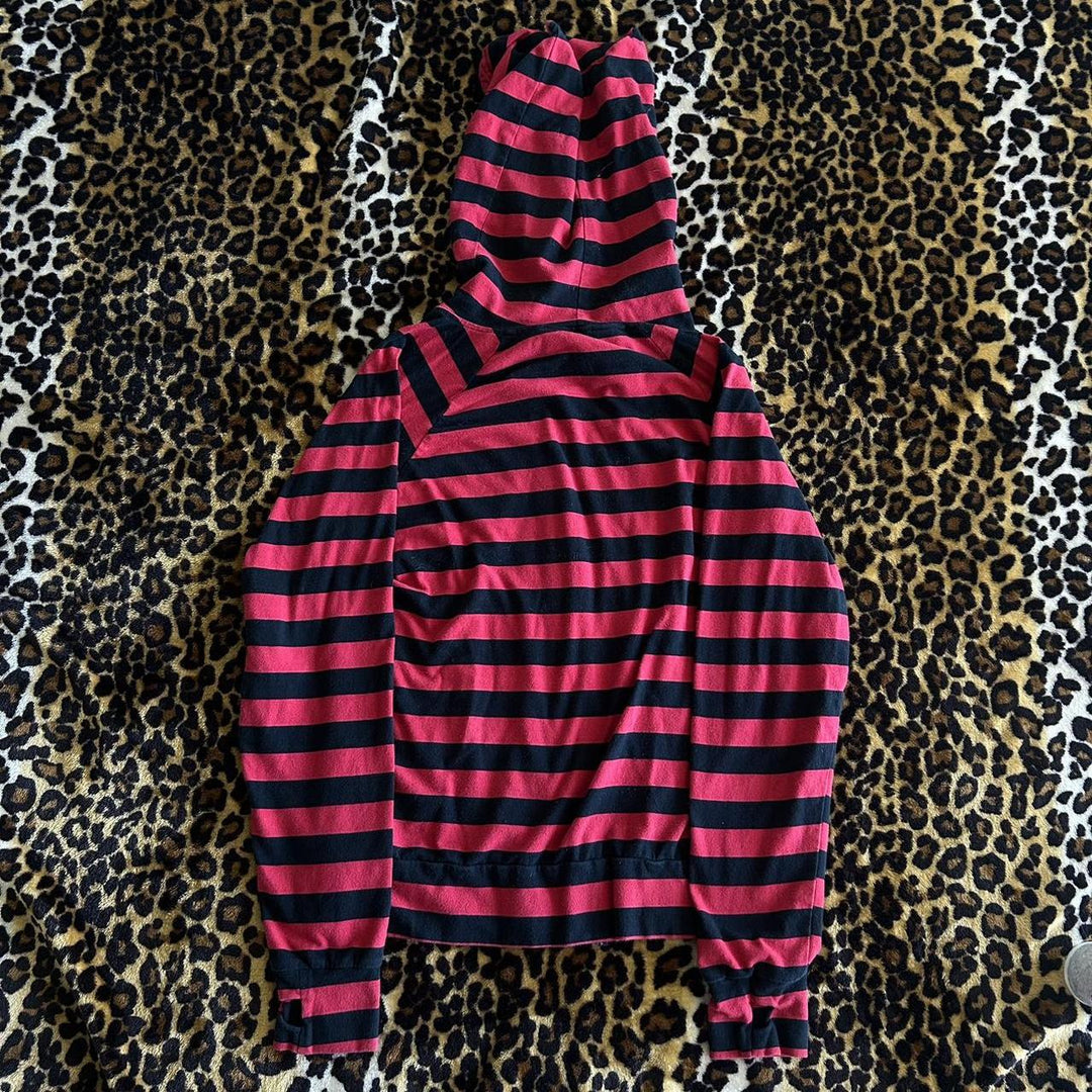 Damen Freizeitjacke mit großzügigem Kapuzen-Design und trendigem Streifenmuster EB