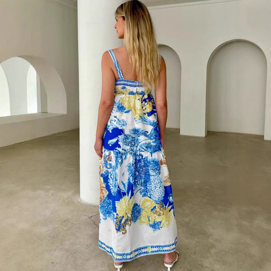 Damen Maxikleid mit floralem Design und luftiger Passform EB