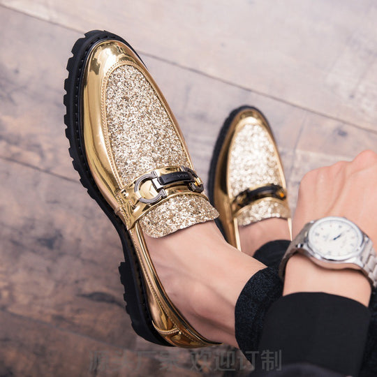 Damen Elegante Mokassins mit glitzerndem Obermaterial und modischem Design EB