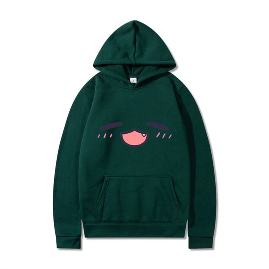 Damen Kapuzenpullover mit fröhlichem Cartoon-Gesicht und bequemer Passform EB