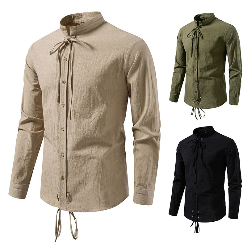 Herren Longsleeve Hemd mit modernem Kordelzug EB