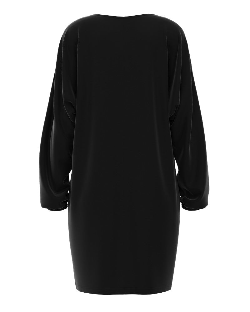 Damen lässiges Weihnachtskleid mit einzigartigem Druckdesign und weitem Schnitt EB