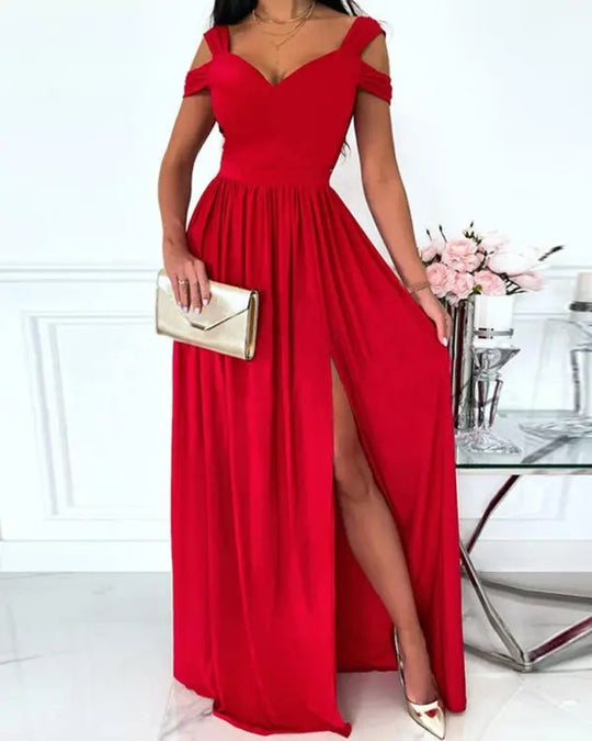 Damen Maxikleid mit elegantem Farbverlauf und schulterfreien Ärmeln EB