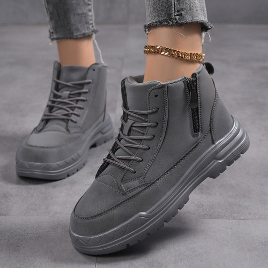 Damen modische Winterstiefel mit praktischem Reißverschluss und rutschfester Sohle EB