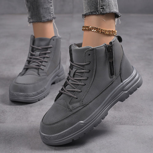 Damen Trendige Winterstiefel mit rutschfester Sohle und praktischem Reißverschluss EB
