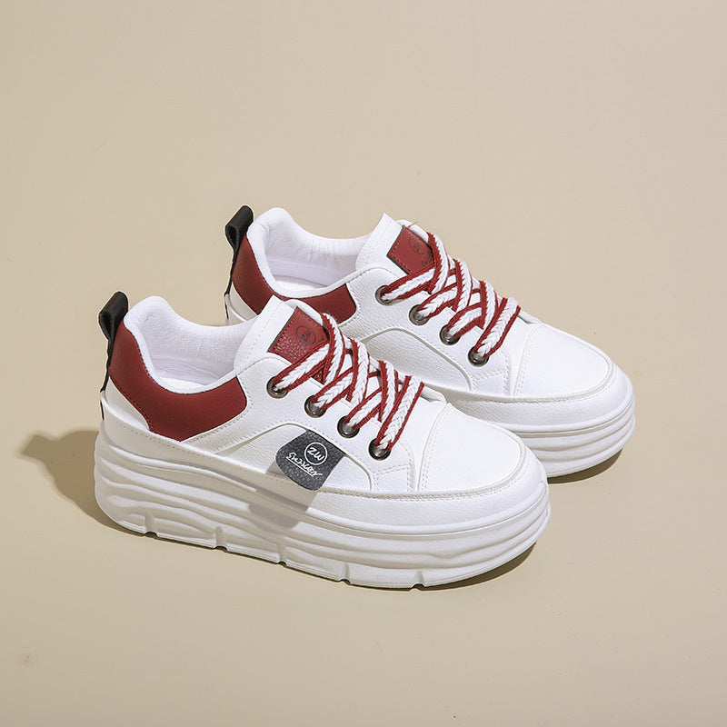 Damen modische Plateau Sneakers mit weicher Dämpfung und atmungsaktiver Obermaterialstruktur EB