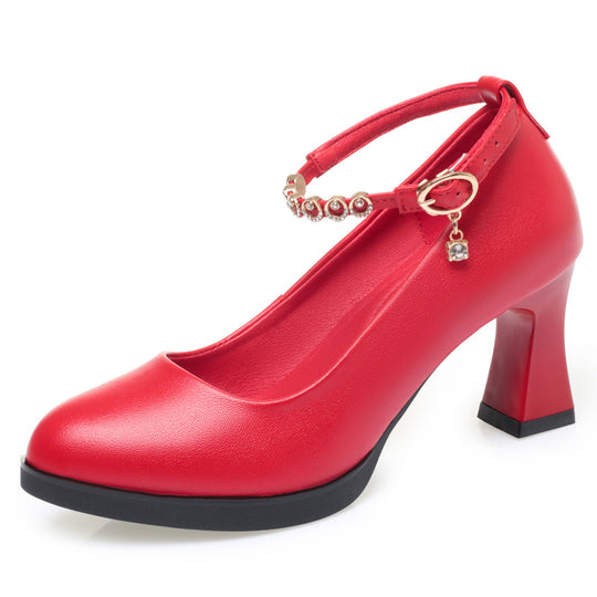 Damen Pumps mit elegantem Riemchen und funkelnden Schmuckdetails EB