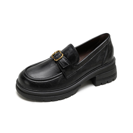 Damen Mokassins mit eleganter Schnallenapplikation und zusätzlichem Plateau EB