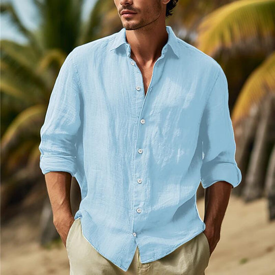 Herren hemd mit luftiger Passform und eleganter Knopfleiste EB