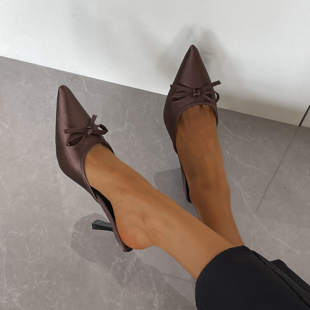 Damen Slingback-Pumps mit eleganter Schleifenverzierung EB