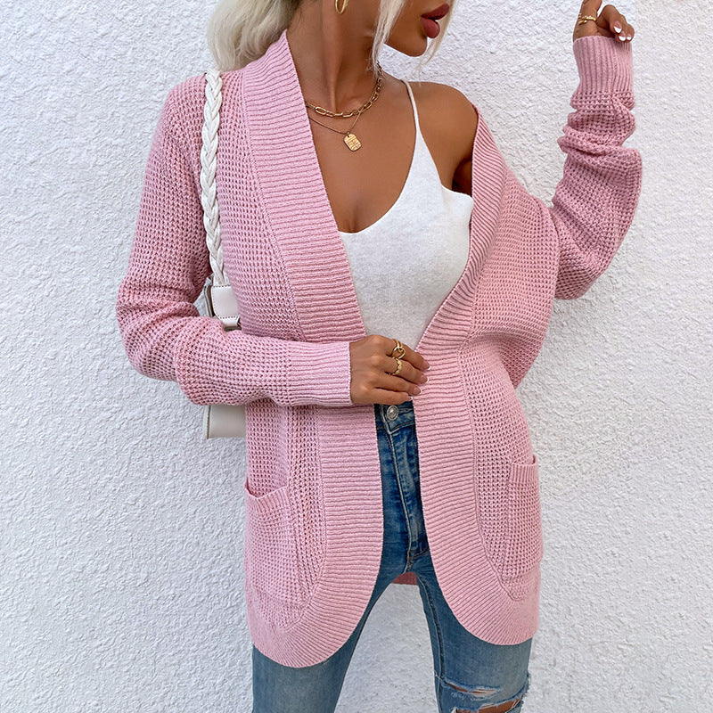 Damen Strickjacke mit lässiger Passform und offenen Taschen EB
