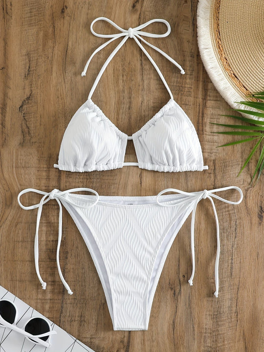 Damen Triangel-Bikini mit raffiniertem Rüschendesign EB