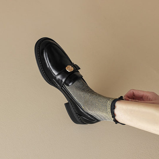 Damen Elegante Mokassins mit dekorativer Schnalle und flexiblem Komfort EB
