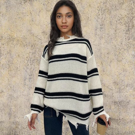 Damen Streifen Pullover EB