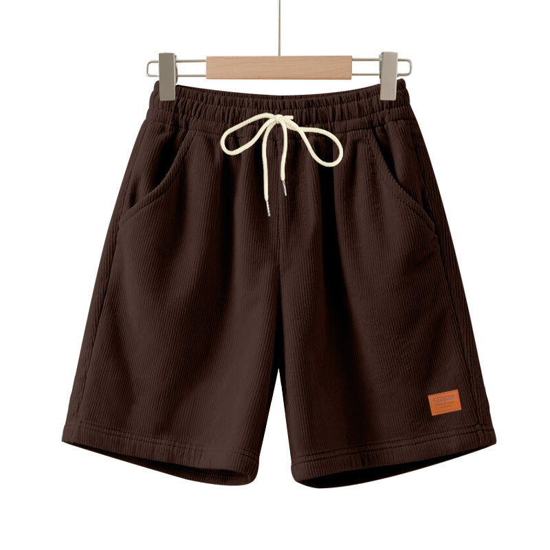 Herren nan lässige Bermudashorts aus feinstrukturiertem Baumwollmix mit elastischem Bund und Kordelzug EB