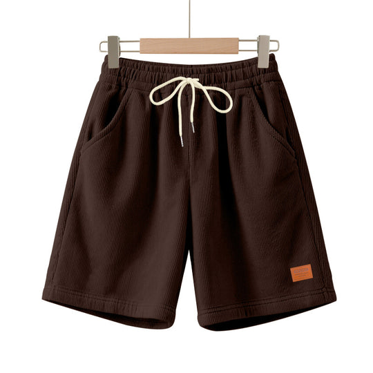 Herren nan lässige Bermudashorts aus feinstrukturiertem Baumwollmix mit elastischem Bund und Kordelzug EB