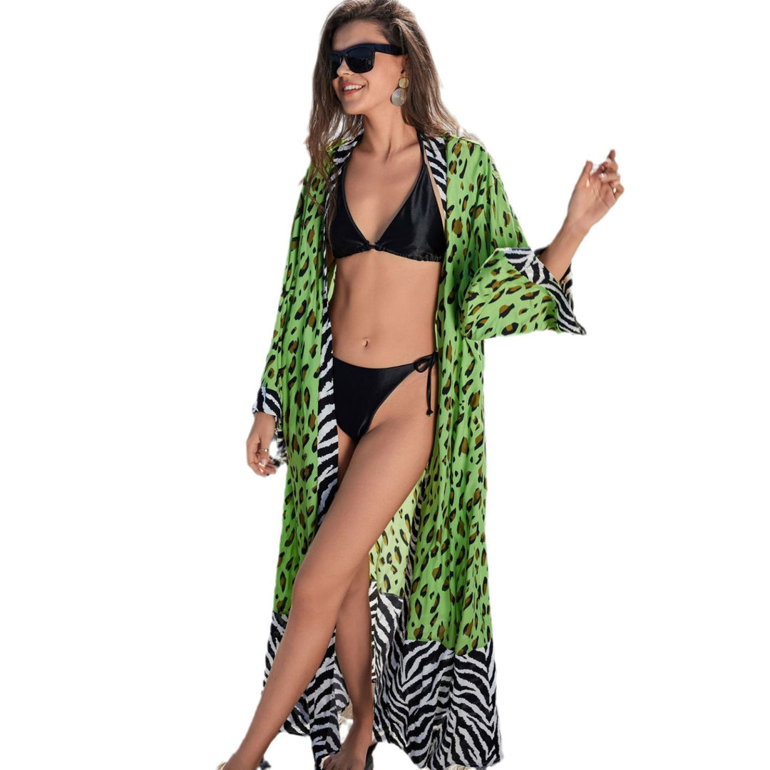 Damen modischer Strandkimono mit auffälligen Mustern EB