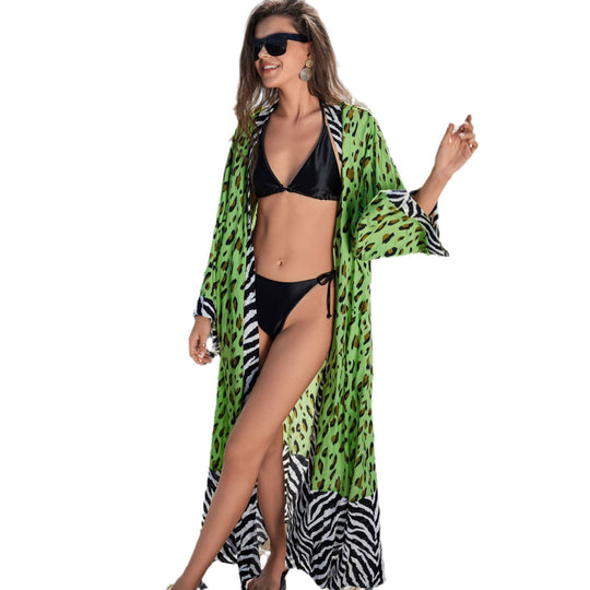 Damen modischer Strandkimono mit auffälligen Mustern EB