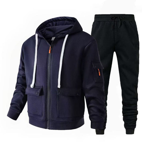 Herren sportlicher Jacke mit praktischen Taschen und Jogginghose EB