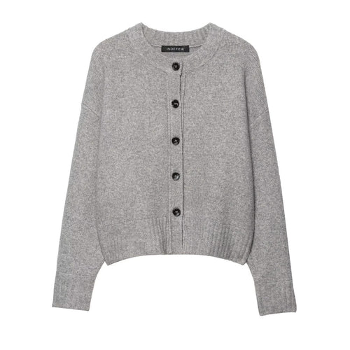 Damen lässiger Strickcardigan mit Knopfdetails EB