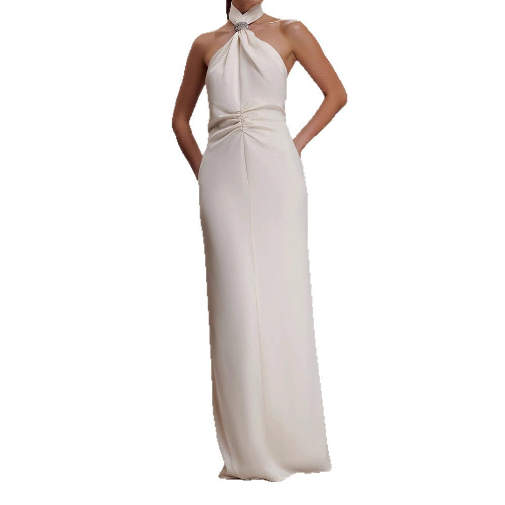 Damen Elegantes Halterkleid mit Raffung EB
