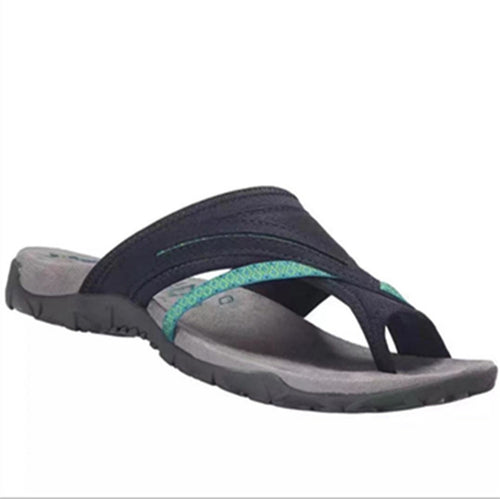 Damen bequeme Zehentrenner-Sandalen mit anatomischer Fußbettgestaltung EB