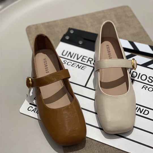 Damen elegante Ballerinas mit dekorativem Riemen und komfortablem Fußbett EB