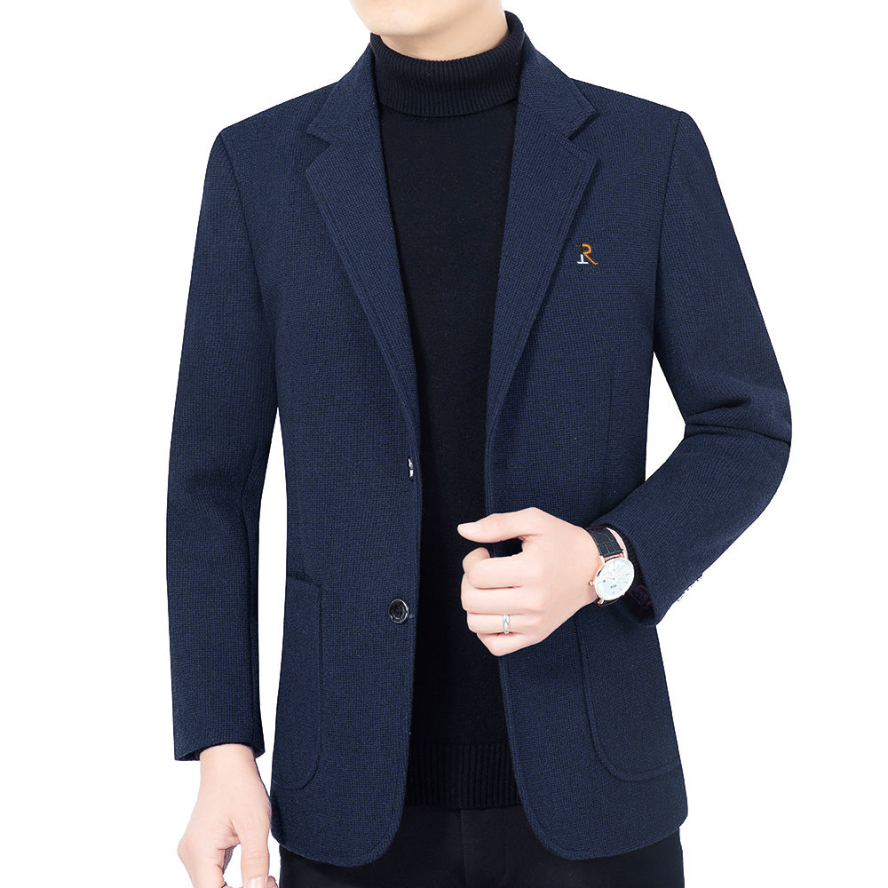 Herren Modernes Slim-Fit Sakko im Mikrostruktur-Gewebe mit leichtem Halbfutter EB