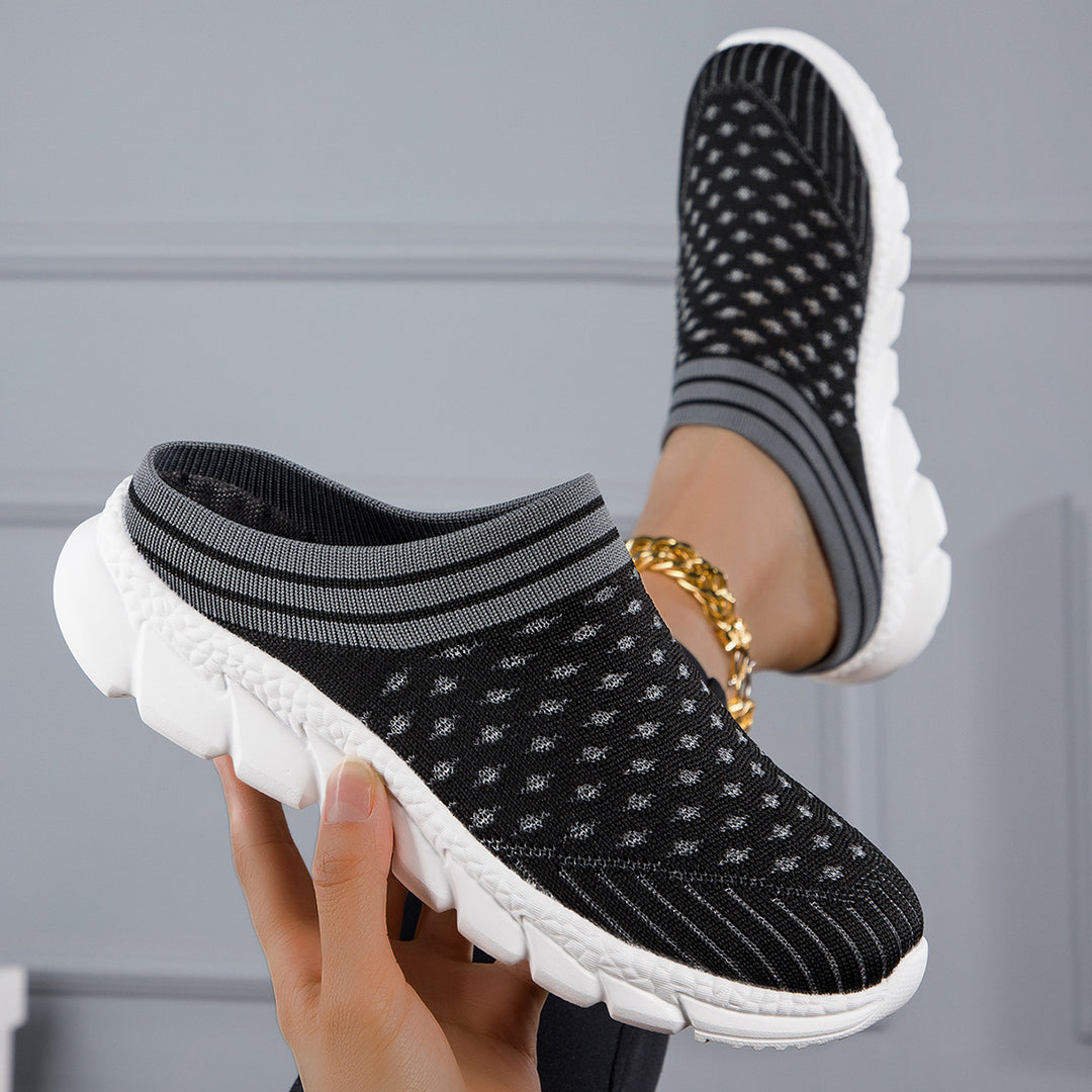 Damen Bequeme Slip-On Sneakers mit atmungsaktivem Obermaterial und rutschfester Sohle EB