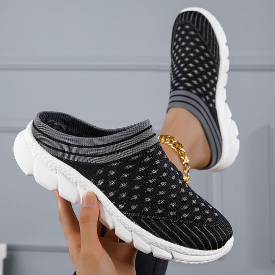 Damen nan sockenähnlicher Komfort-Slipper mit punktelastischem Strickoberteil segmentierter Dämpfungssohle und weichem Komfortfußbett EB