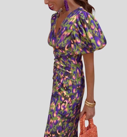 Damen Elegantes Kleid mit Volants und Spitzenelementen EB