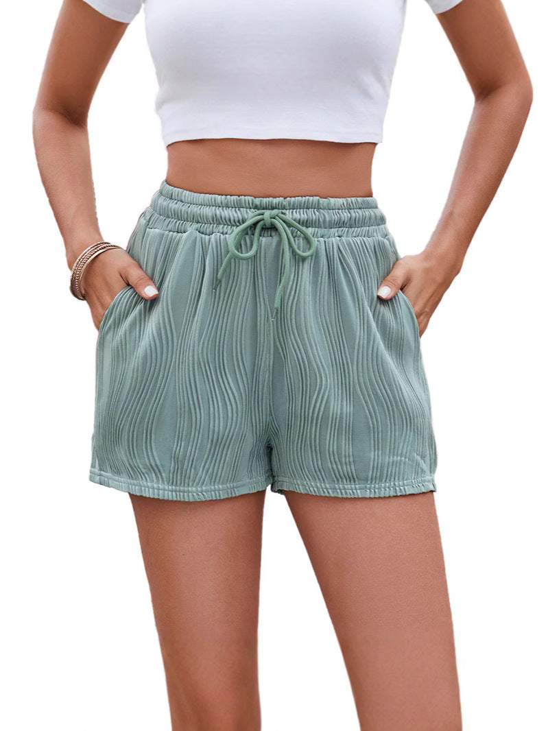 Damen Sportliche Shorts mit elastischem Bund und Raffmuster EB