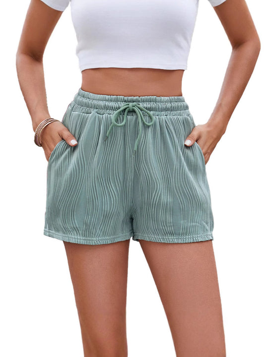 Damen Sportliche Shorts mit elastischem Bund und Raffmuster EB