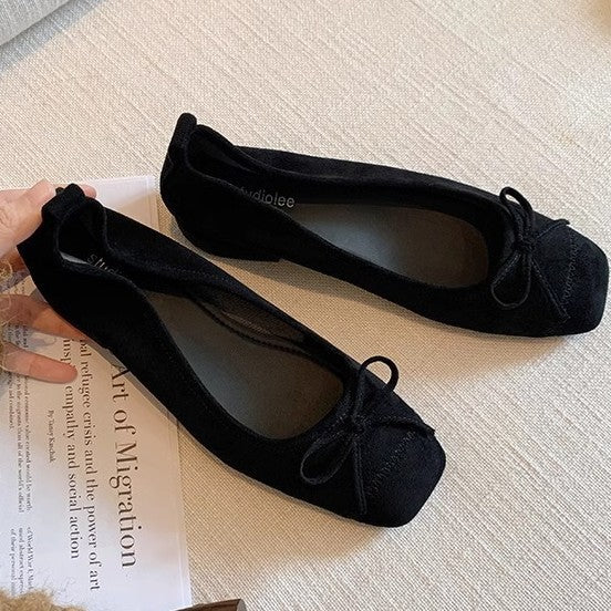 Damen Ballerina-Schuhe mit dekorativem Schleifendetail und bequemer Passform EB