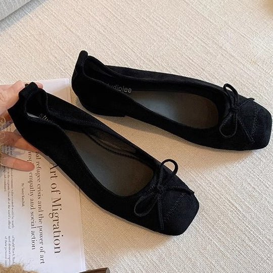 Damen Ballerina-Schuhe mit dekorativem Schleifendetail und bequemer Passform EB
