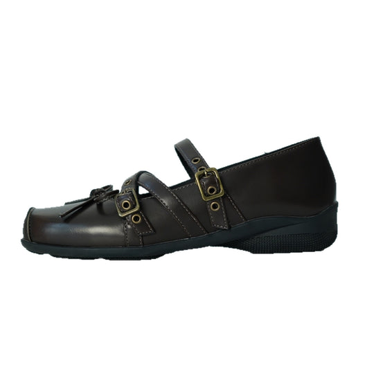 Damen elegante Mokassins mit dekorativem Schleifen-Detail und speziellen Riemen EB