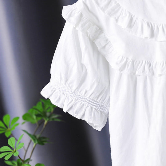 Mädchen Rüschenbluse mit eleganter Knopfleiste EB