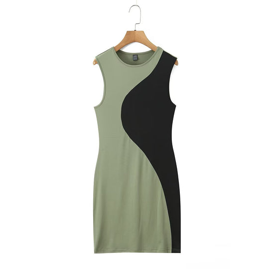 Damen ärmelloses Kleid mit innovativem asymmetrischem Design EB