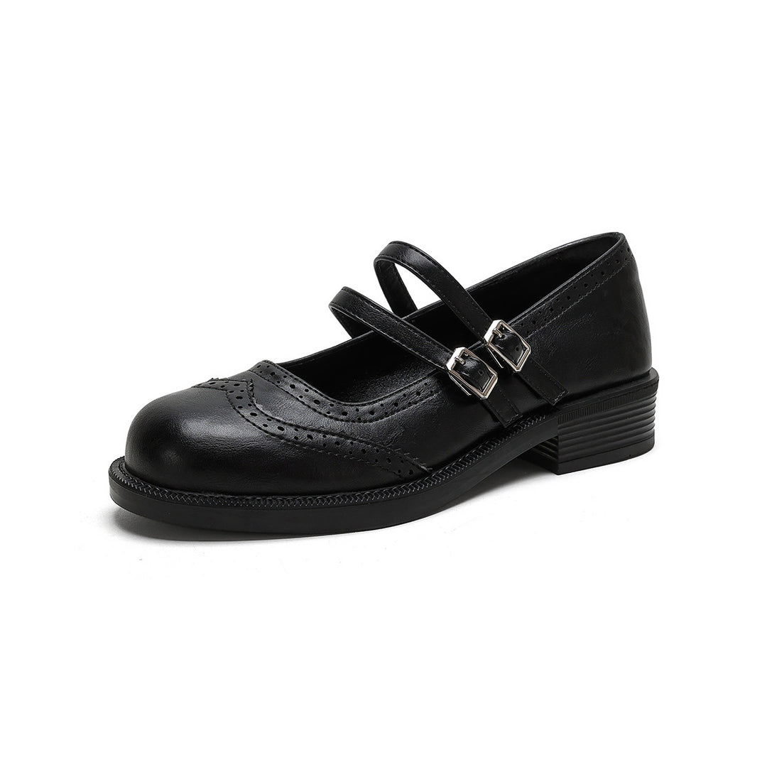 Damen elegante und stilvolle Schuhe mit doppeltem Riemen EB