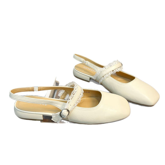 Damen Slingback Ballerinas mit zarter Spitzenverzierung und komfortablem Fußbett EB
