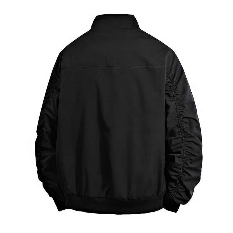 Herren praktische Übergangsjacke mit hohem Kragen und vielseitigen Taschen EB