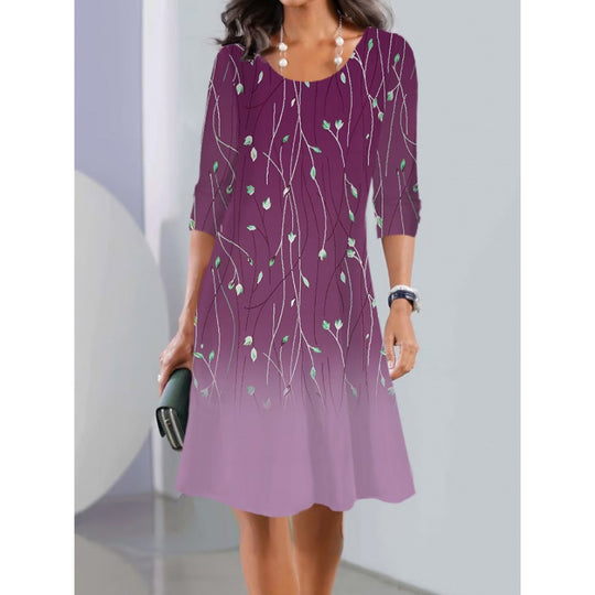 Damen Fließendes Blumenkleid mit eleganter Farbverlaufsgestaltung EB
