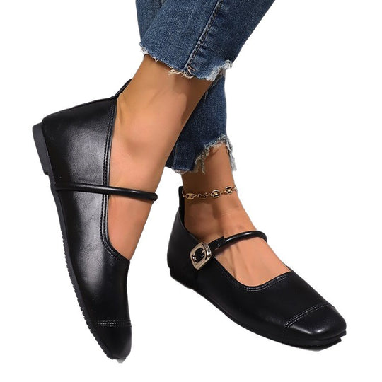 Damen Ballerinas mit elegantem Riemchen und verstellbarem Schnallenverschluss EB