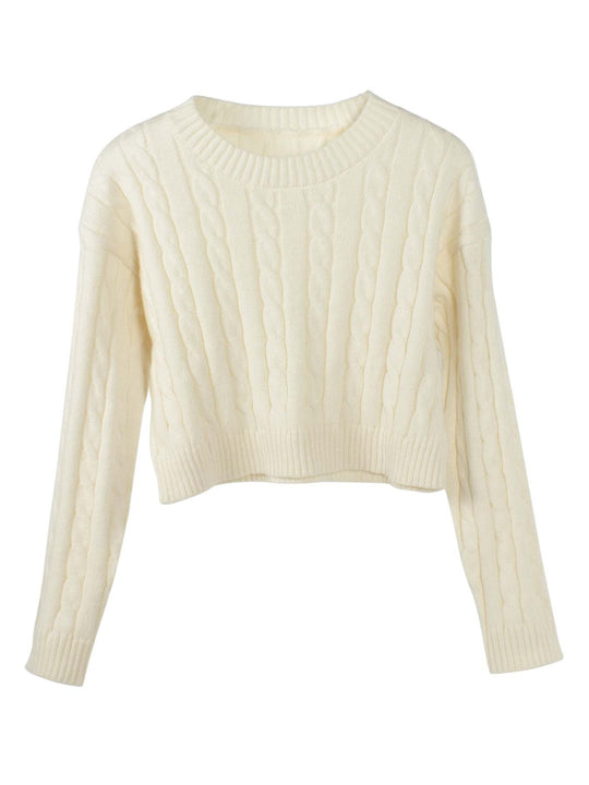 Damen Kurzgeschnittener Strickpullover EB